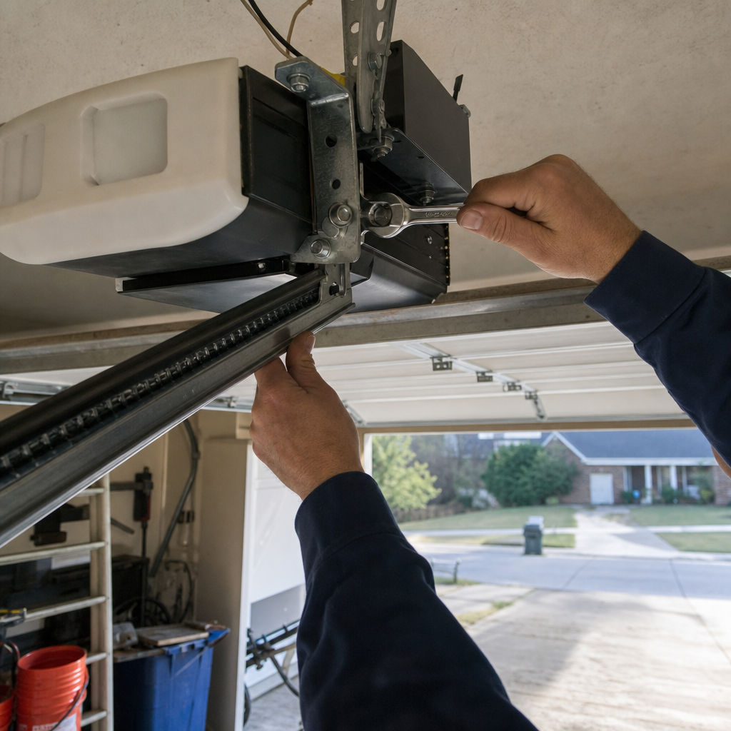 Garage door opener repair by a professional technician